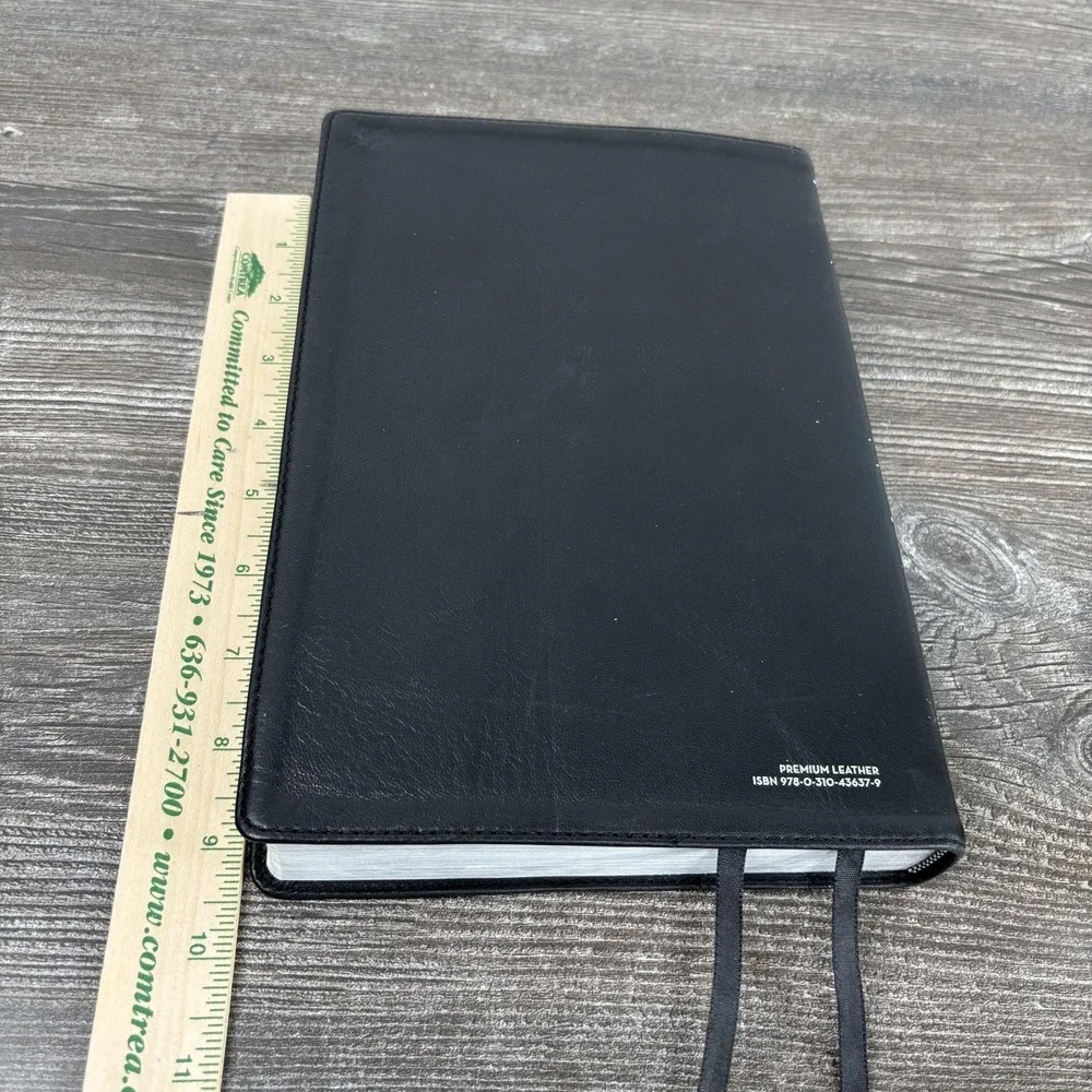 Holy Bible NIV Thinline Reference Large Print Black Leather Indexed Zondervan